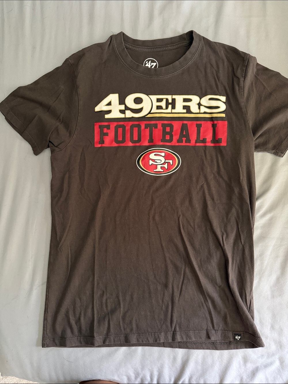 '47 Brown San Francisco 49ers Graphic Tee with Red and Cream Accents